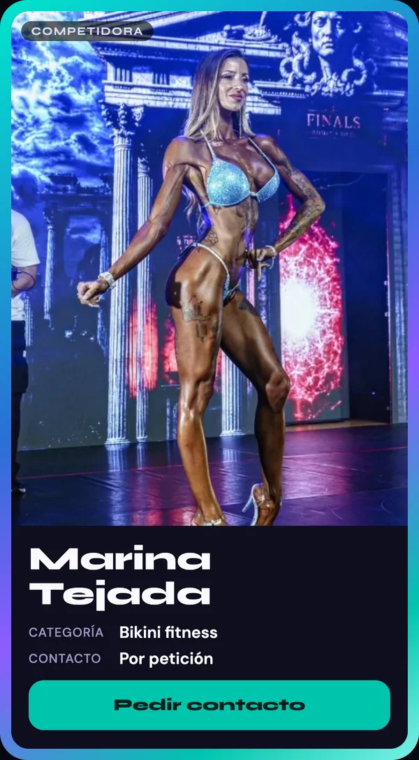 Tarjeta de Marina Tejada, competidora